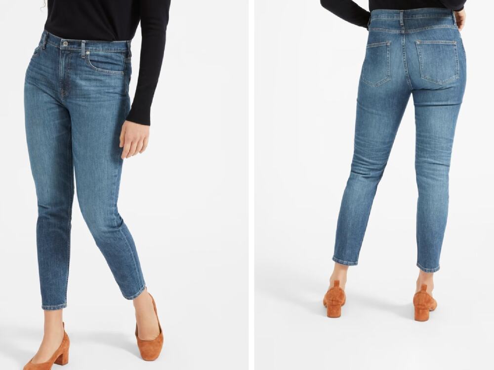 Everlane Womens Ankle Jeans 23 US 00 Blue High Rise Skinny Medium Wash NWT